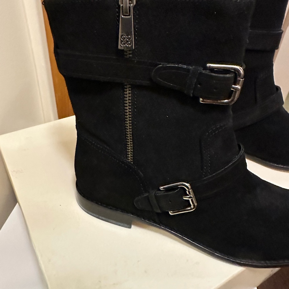 Coach Black Suede Moto Boots (New!!) - Picture 4 of 8